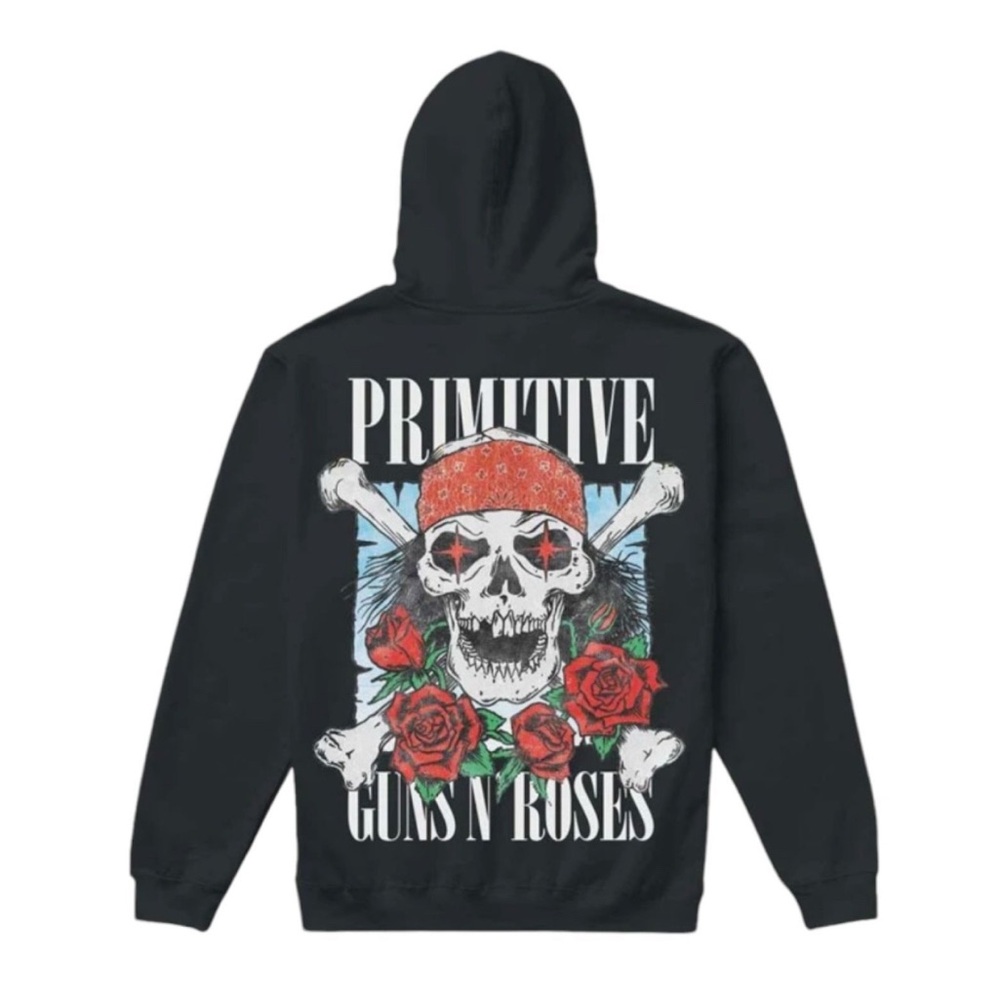 Primitive Guns N Roses Black Hoodie Sweatshirt Streetwear Collab